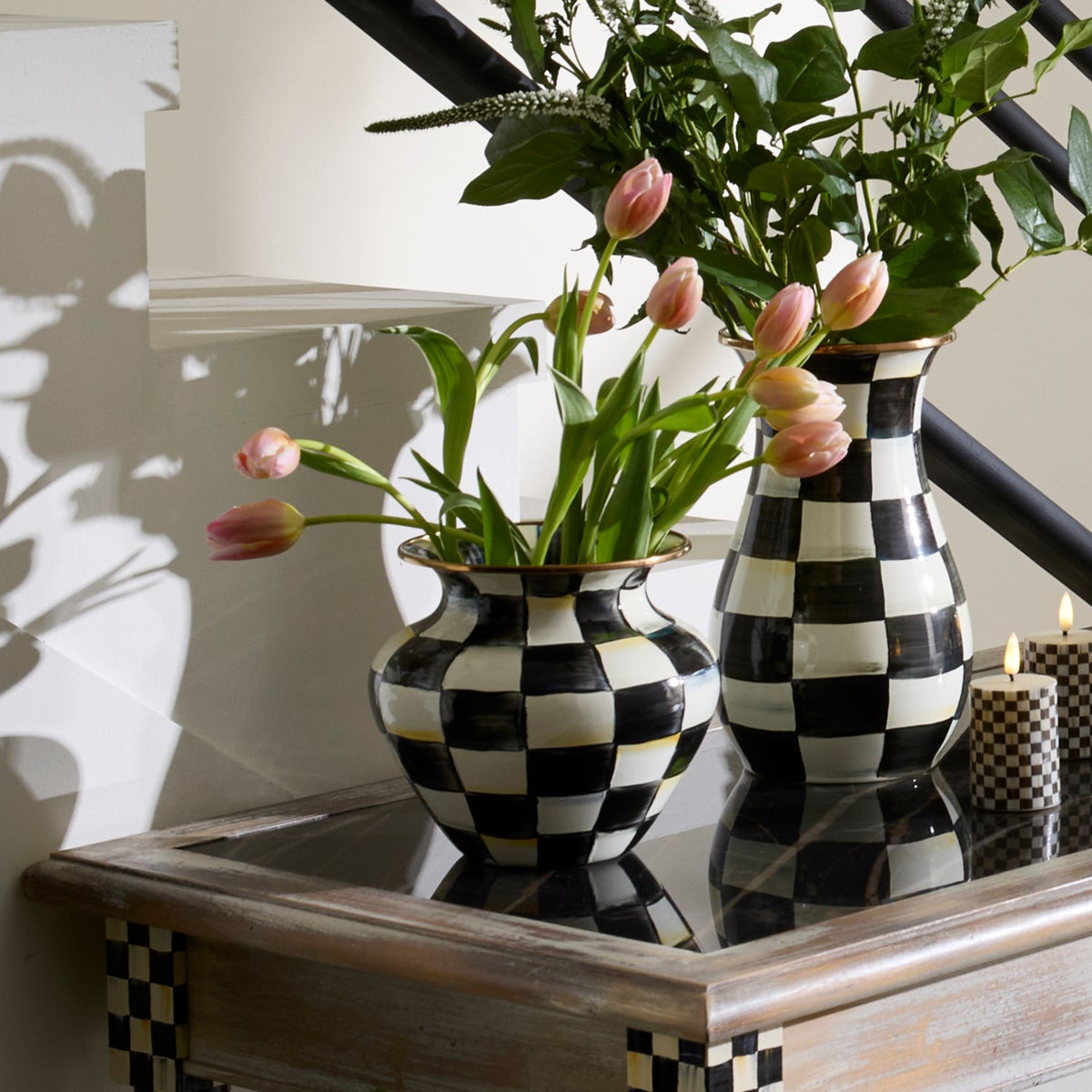 Courtly Check Enamel Large Vase - Image 2