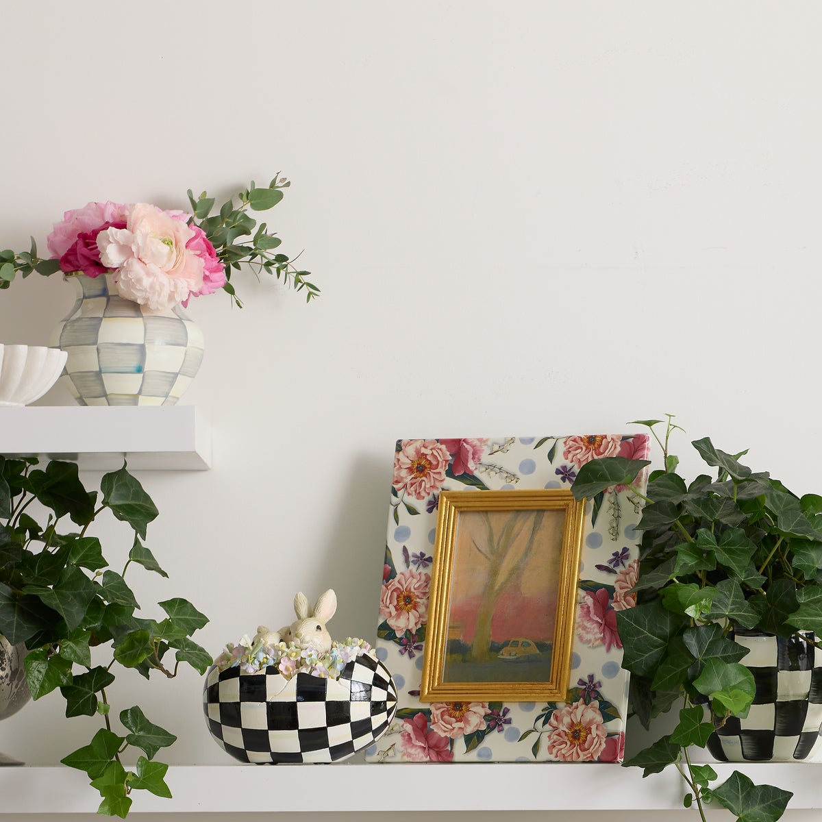 Sterling Check Enamel Large Vase - Image 2