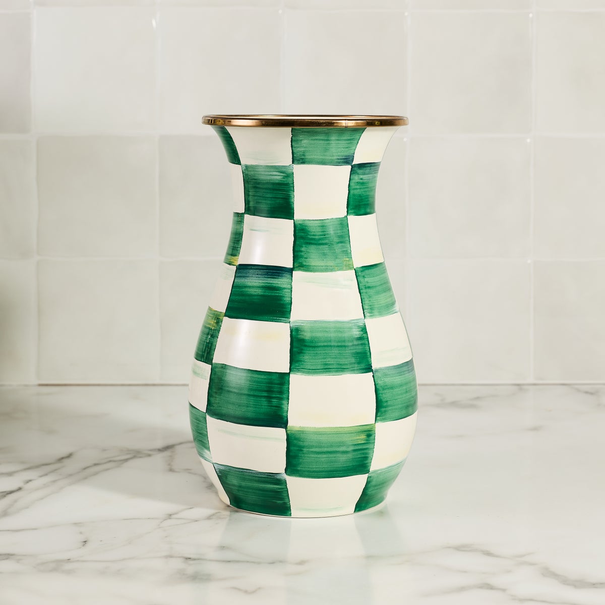 Emerald Check Tall Vase - Image 6