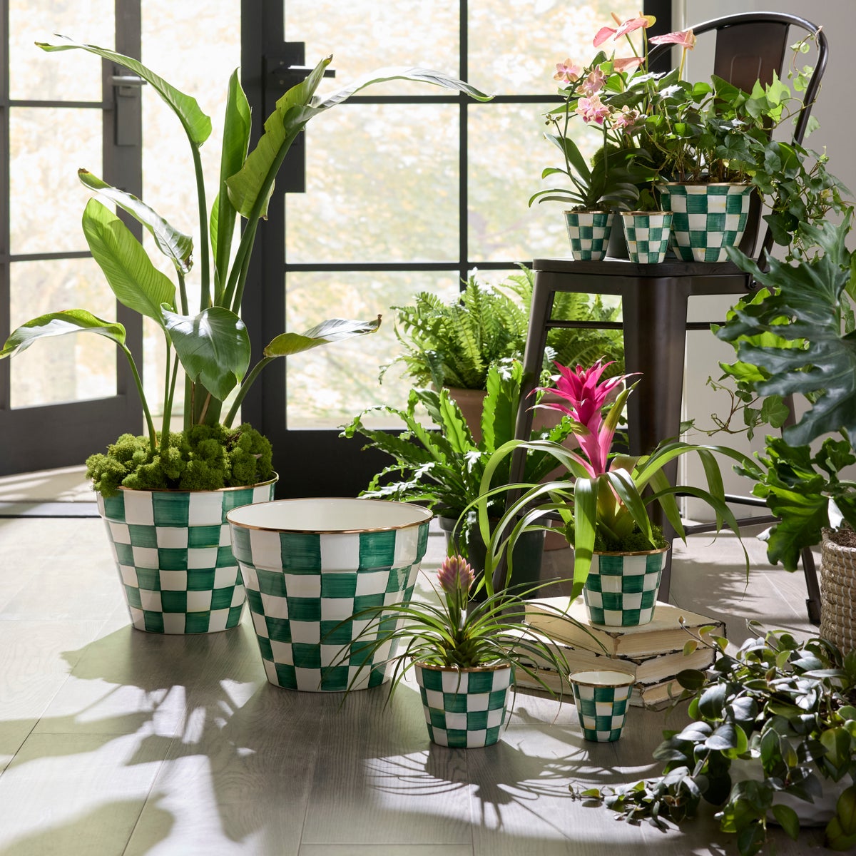Emerald Check Small Garden Pot - Image 3