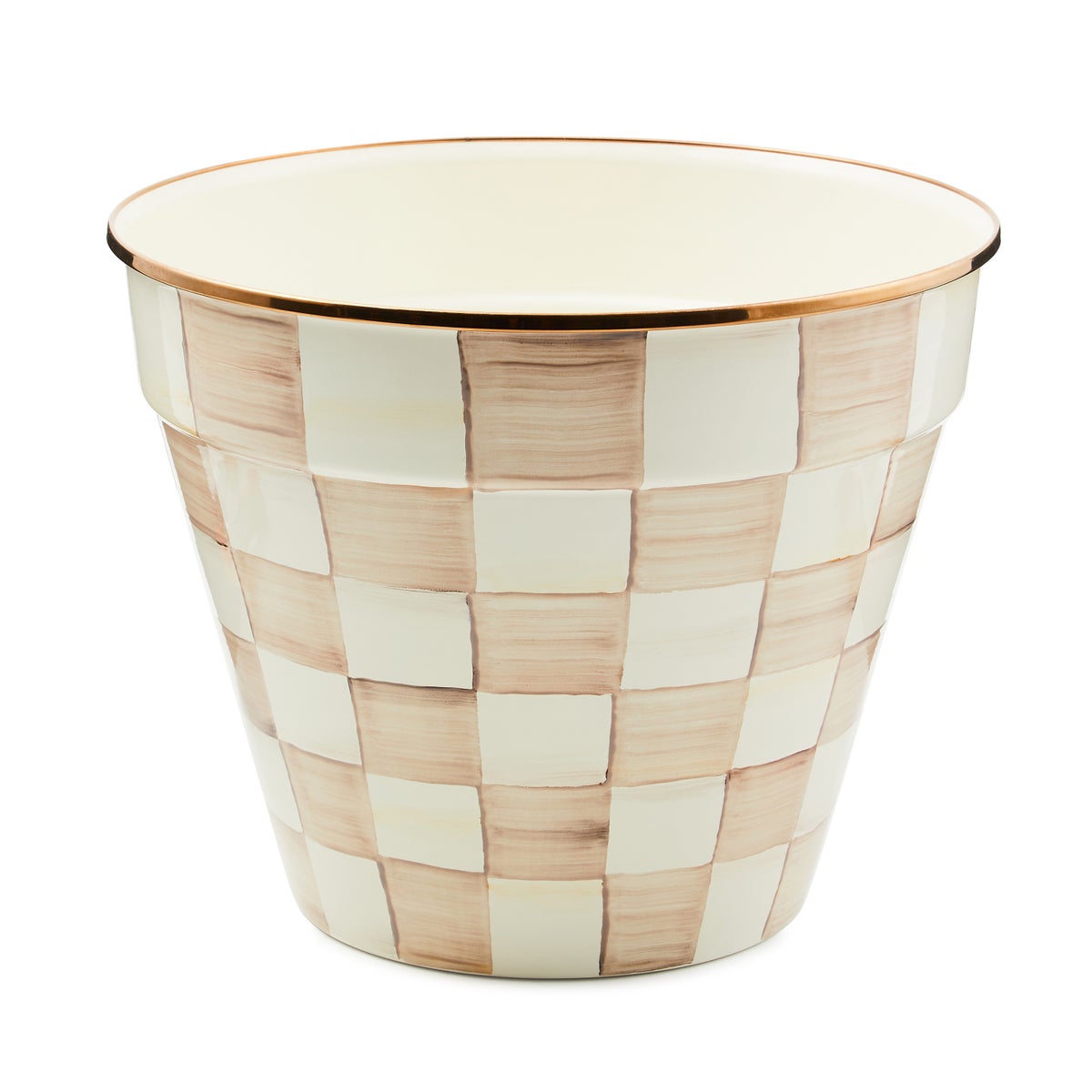 Mocha Check Extra Large Garden Pot