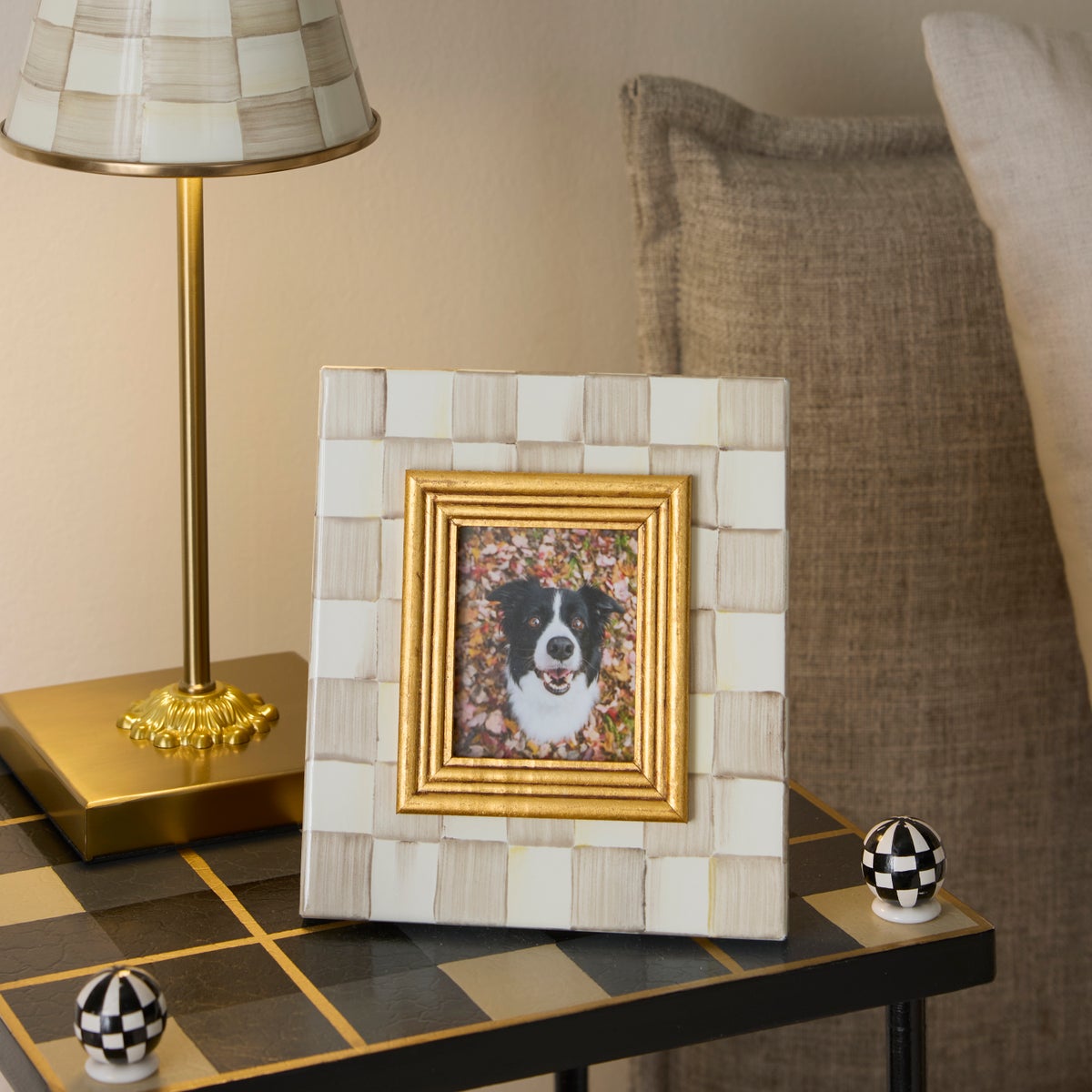 Mocha Check 2.5" x 3" Frame - Image 2