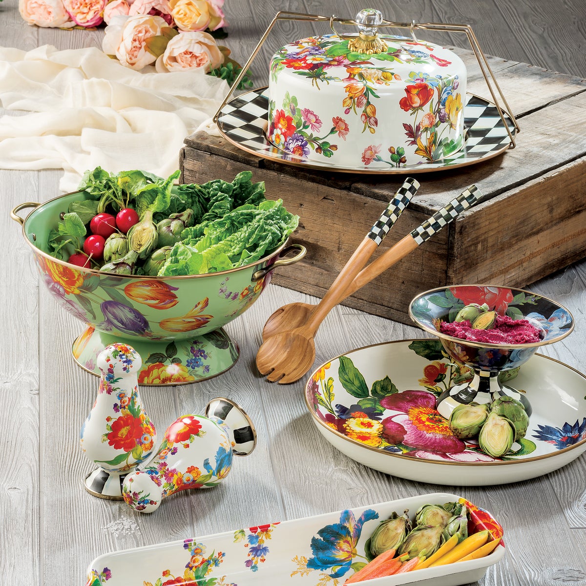 White Flower Market Abundant Bowl - Image 7