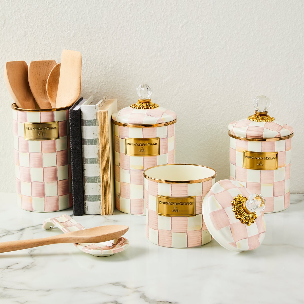 Rosy Check 5pc Kitchen Essentials Set - Image 2